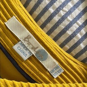 Boden Golden Yellow Ribbed Knit dress- EUC
